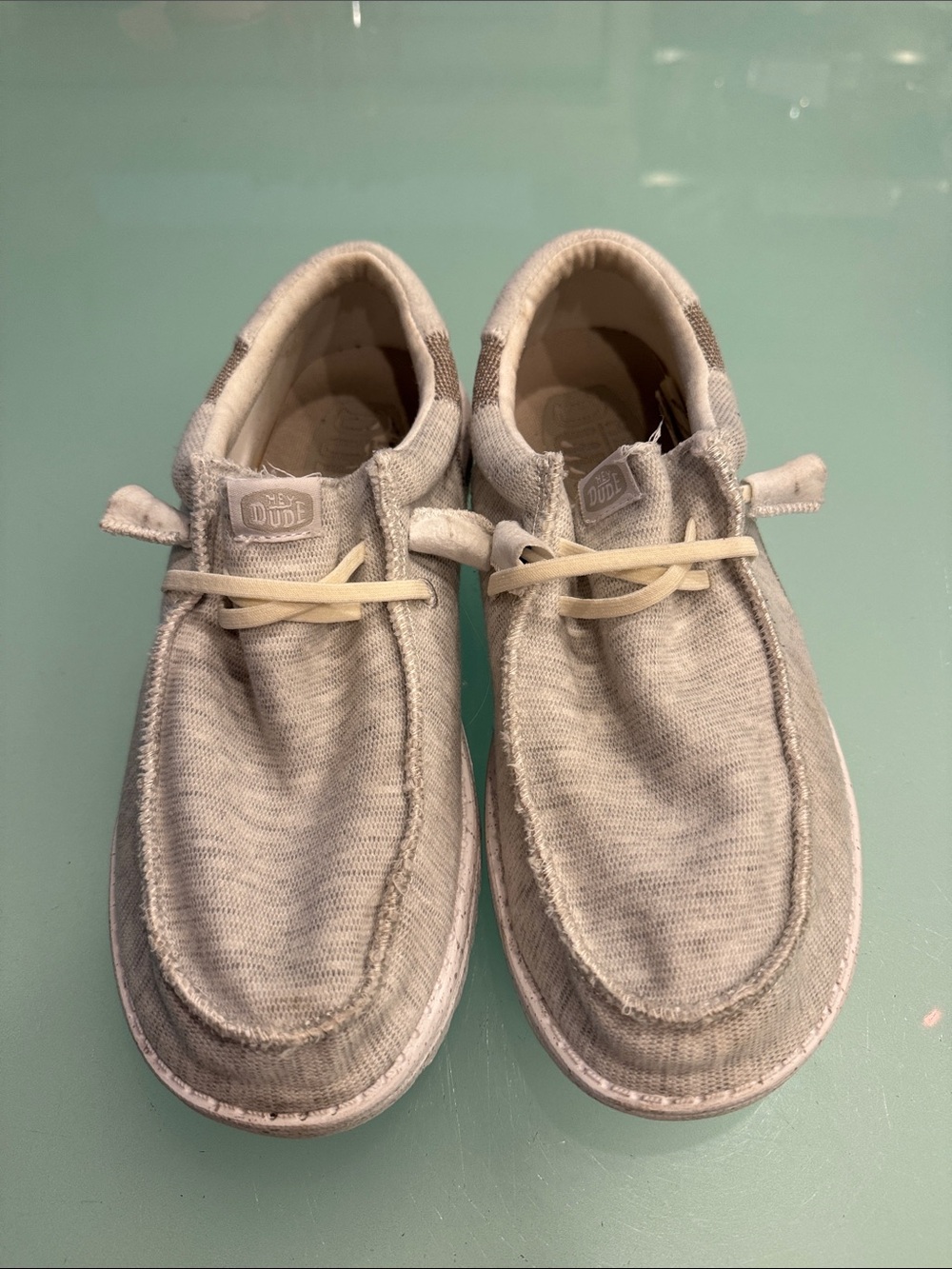 Hey Dude Men’s Light Gray Slip-On Canvas Wally Shoes